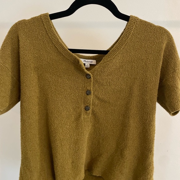 Madewell Tops - Madewell Olive Knit Henley Top